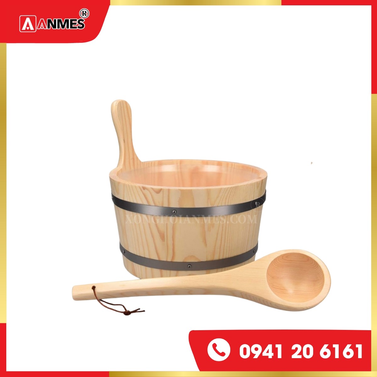 Bộ xô gáo gỗ phòng xông hơi khô